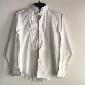 Chaplin White Tuxedo Button Down Dress Shirt